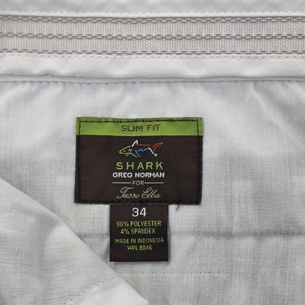 Greg Norman Golf Shorts Men's 34 Grey Checkered Slim Fit 9